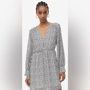 H&M Black and White V-Neck Polka Dot Sundress